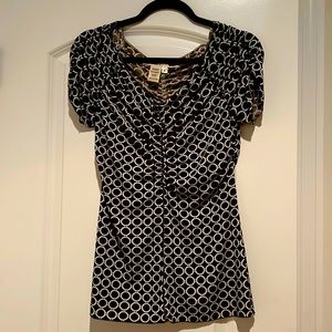 Max Studio black and cream print top.